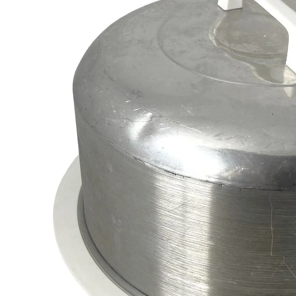Vintage Retro 1950’s 1960’s Aluminum 10” Round Cake Pie Carrier Platter 4.5x10